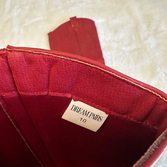 Dream Pairs Red Heeled Boots | Size 10 - Picture 8 of 8